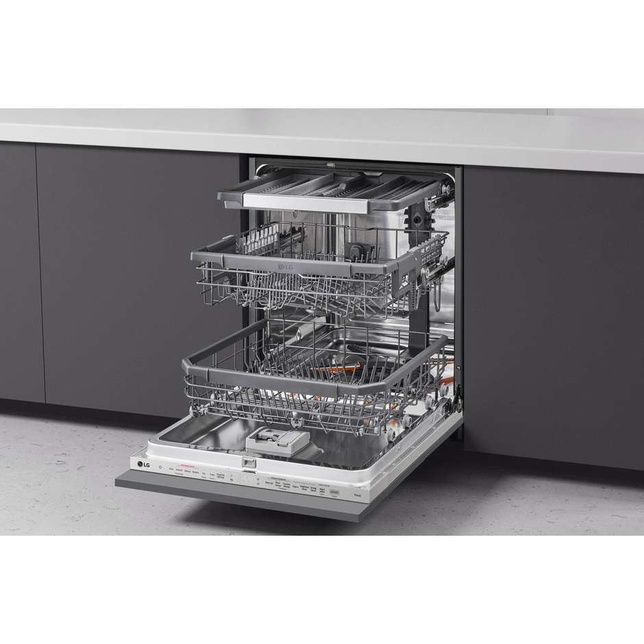 LG DB365TXS QuadWash lavastoviglie a scomparsa totale, 14 coperti, TrueSteam, Wi-Fi
