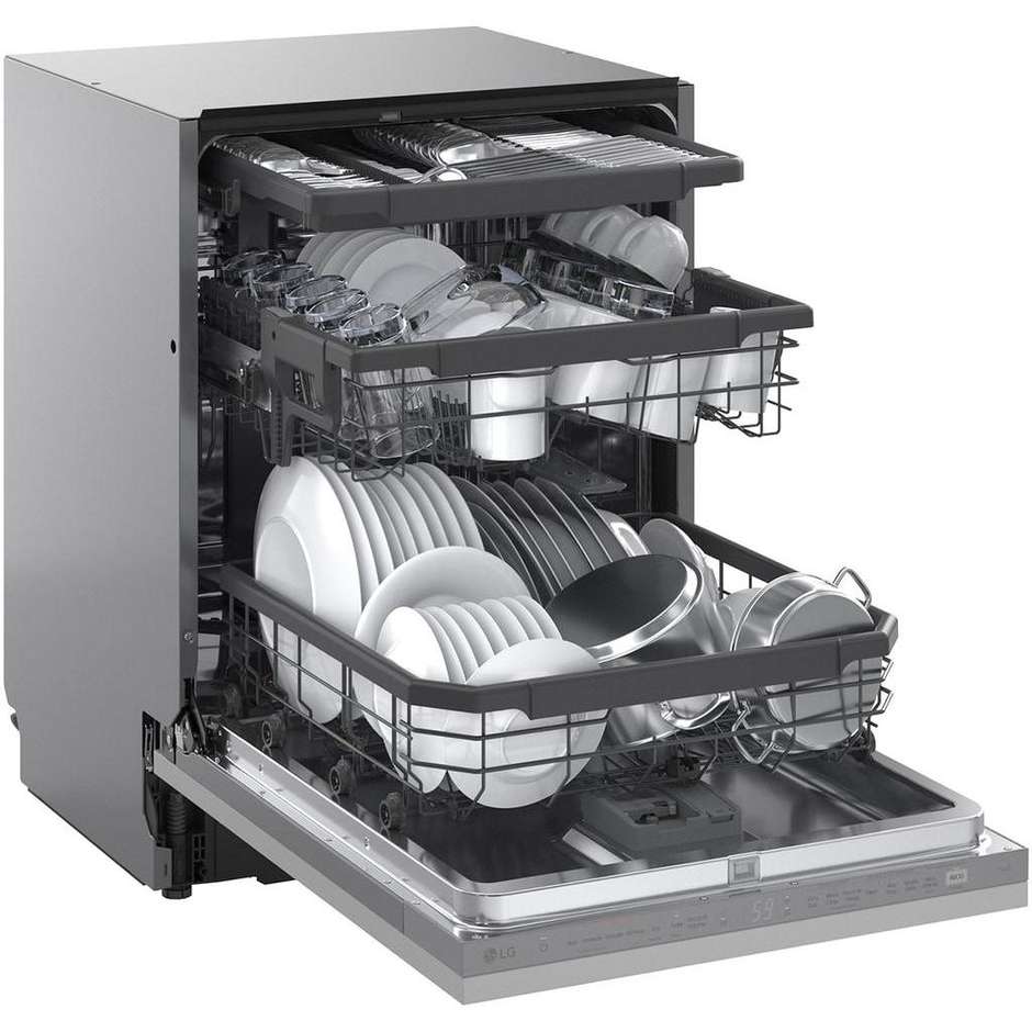 LG DB375TXS Lavastoviglie a Scomparsa Totale 60 cm 14 Coperti Classe A Vapore