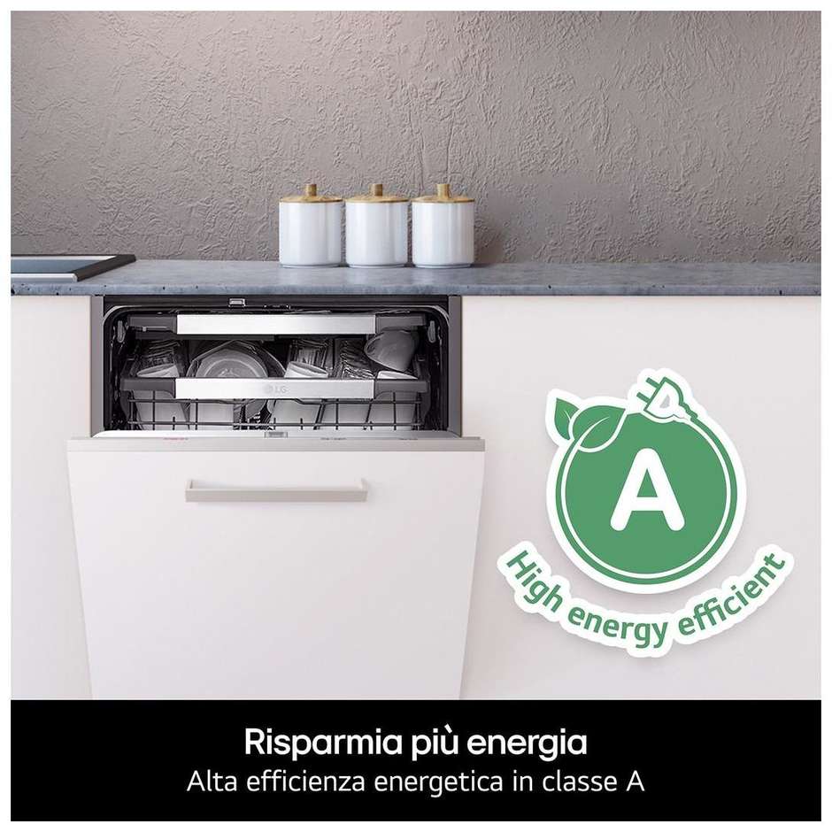LG DB375TXS Lavastoviglie a Scomparsa Totale 60 cm 14 Coperti Classe A Vapore