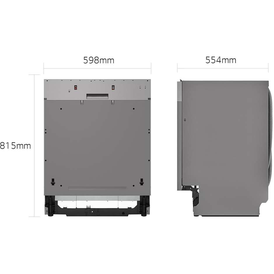 LG DB475TXS Lavastoviglie a Scomparsa Totale 60 cm 14 Coperti Classe A TrueSteam QuadWash Apertura Automatica Wi-Fi