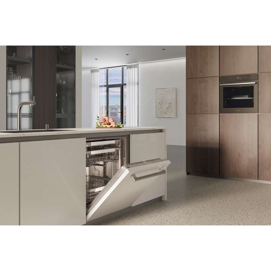 LG DB475TXS Lavastoviglie da Incasso a Scomparsa Totale 60 cm Standard 14 Coperti 10 Programmi Classe A 43 dB Cestelli Modulari