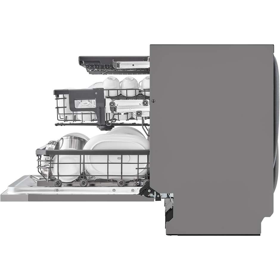 LG DB475TXS Lavastoviglie da Incasso a Scomparsa Totale 60 cm Standard 14 Coperti 10 Programmi Classe A 43 dB Cestelli Modulari