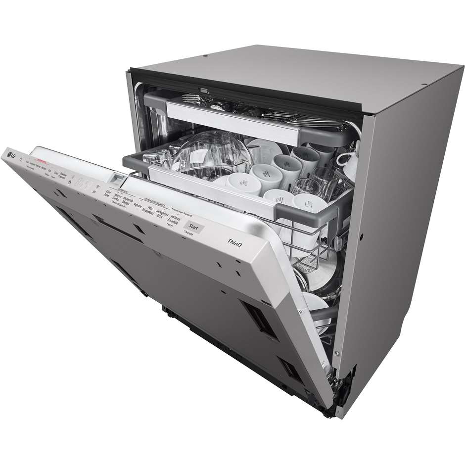 LG DB597TXS Lavastoviglie da Incasso a Scomparsa Totale 60 cm Standard 14 Coperti 10 Programmi Classe A 43 dB Cestelli Modulari