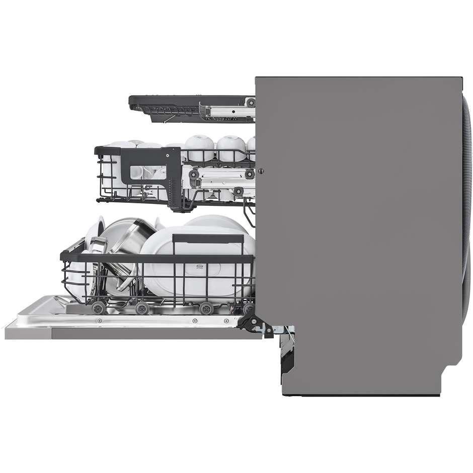 LG DB597TXS Lavastoviglie da Incasso a Scomparsa Totale 60 cm Standard 14 Coperti 10 Programmi Classe A 43 dB Cestelli Modulari