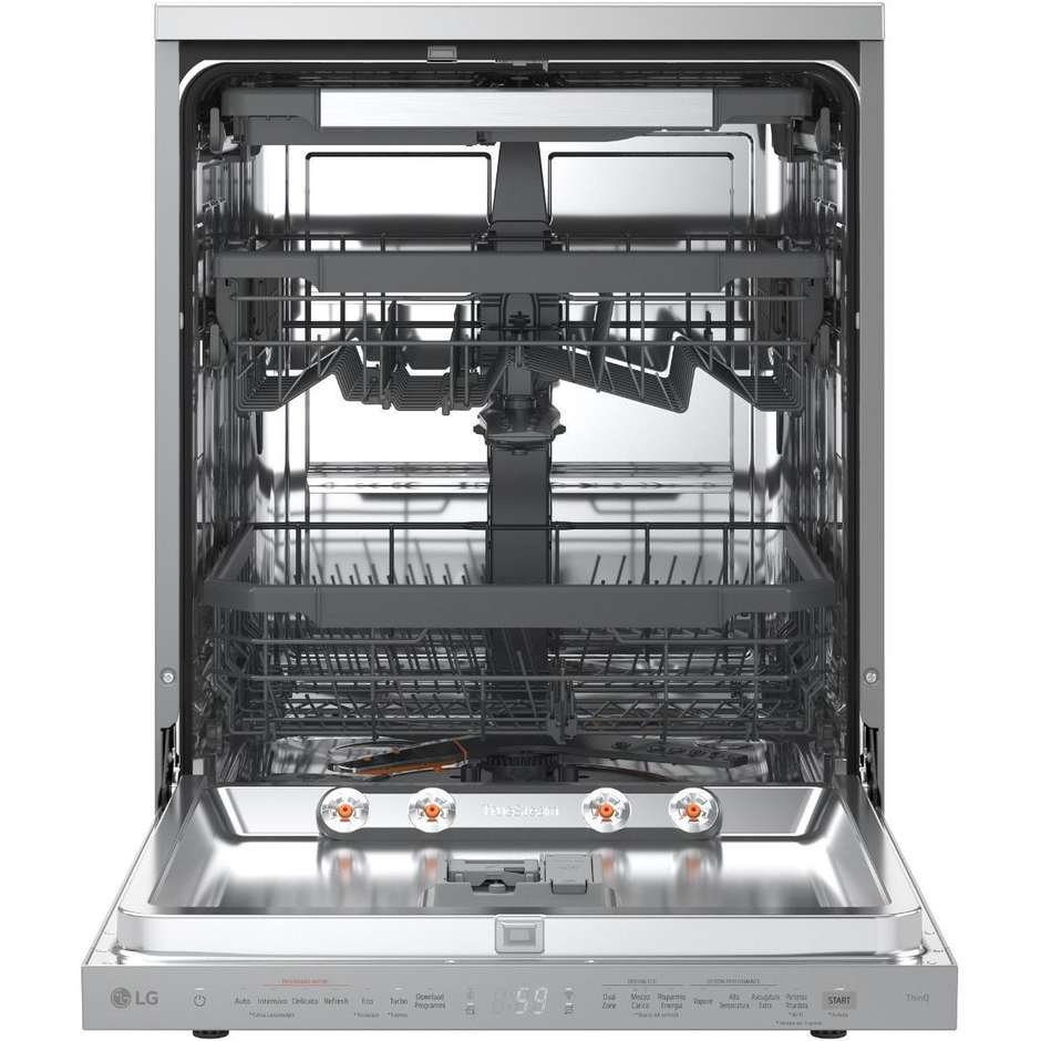 LG DF375HVS Lavastoviglie 14 Coperti Classe A TrueSteam Wi-Fi Argento