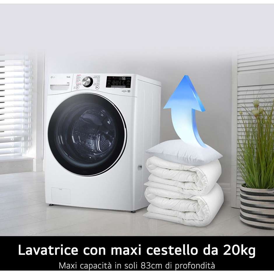 LG F0P3020TSWC Lavatrice Carica frontale 60 cm 20 kg 1000 Giri/min Motore Inverter Vapore Classe B