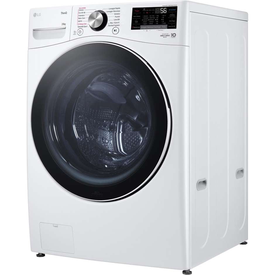 LG F0P3020TSWC Lavatrice Carica frontale 60 cm 20 kg 1000 Giri/min Motore Inverter Vapore Classe B