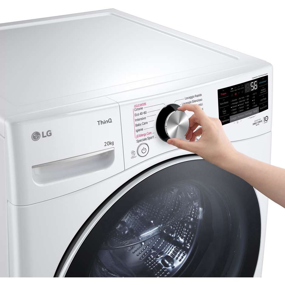 LG F0P3020TSWC Lavatrice Carica Frontale Capacita 20 Kg 1000 Giri/min Classe B Colore Bianco