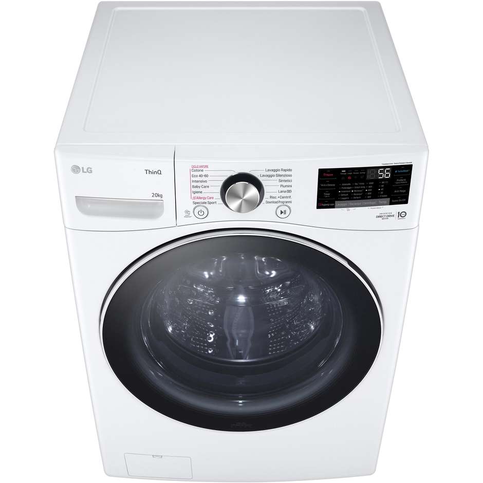 LG F0P3020TSWC lavatrice XL 20 kg, 1000 giri, Wi-Fi, classe B