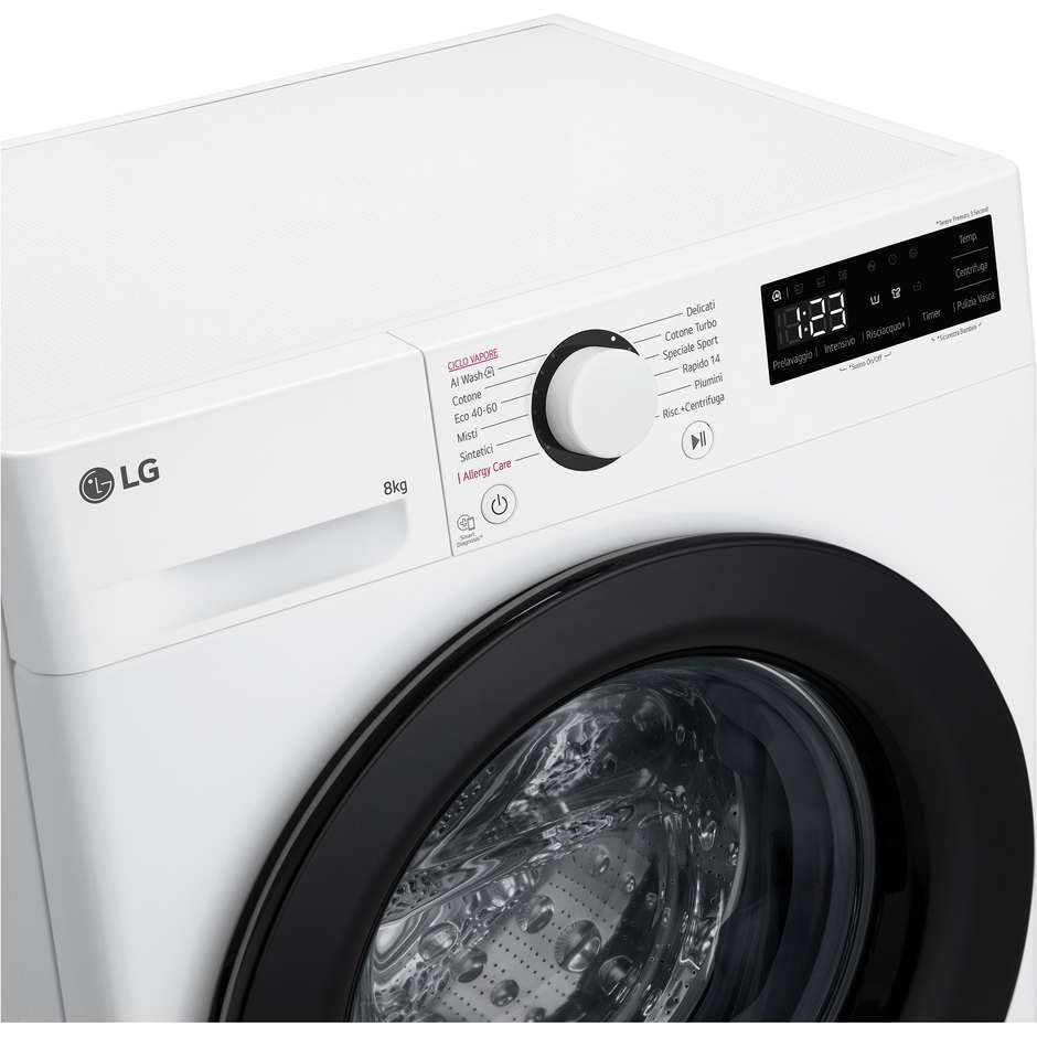 LG F2R3S08NSWB Lavatrice Carica Frontale Capacita 8 Kg 1200 Giri/min Classe A Colore Bianco