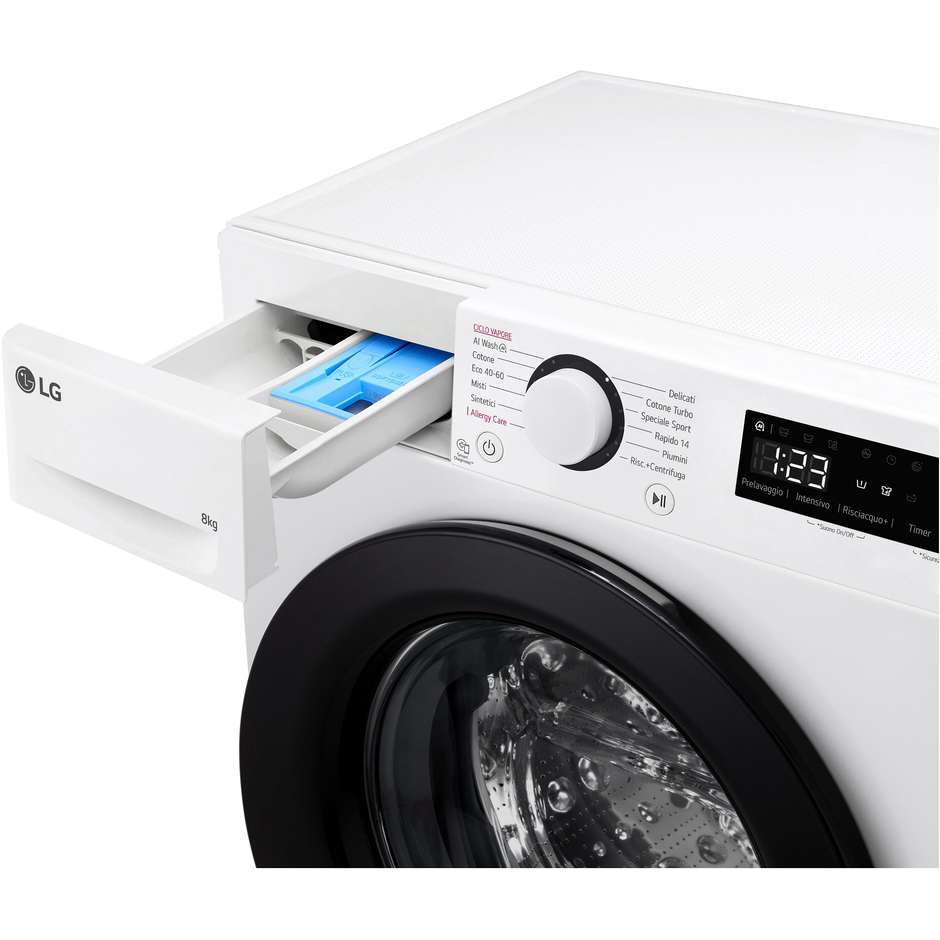 LG F2R3S08NSWB Lavatrice Carica Frontale Capacita 8 Kg 1200 Giri/min Classe A Colore Bianco