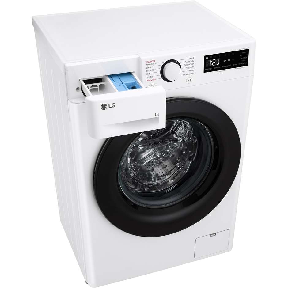 LG F2R3S08NSWB Lavatrice Carica Frontale Capacita 8 Kg 1200 Giri/min Classe A Colore Bianco