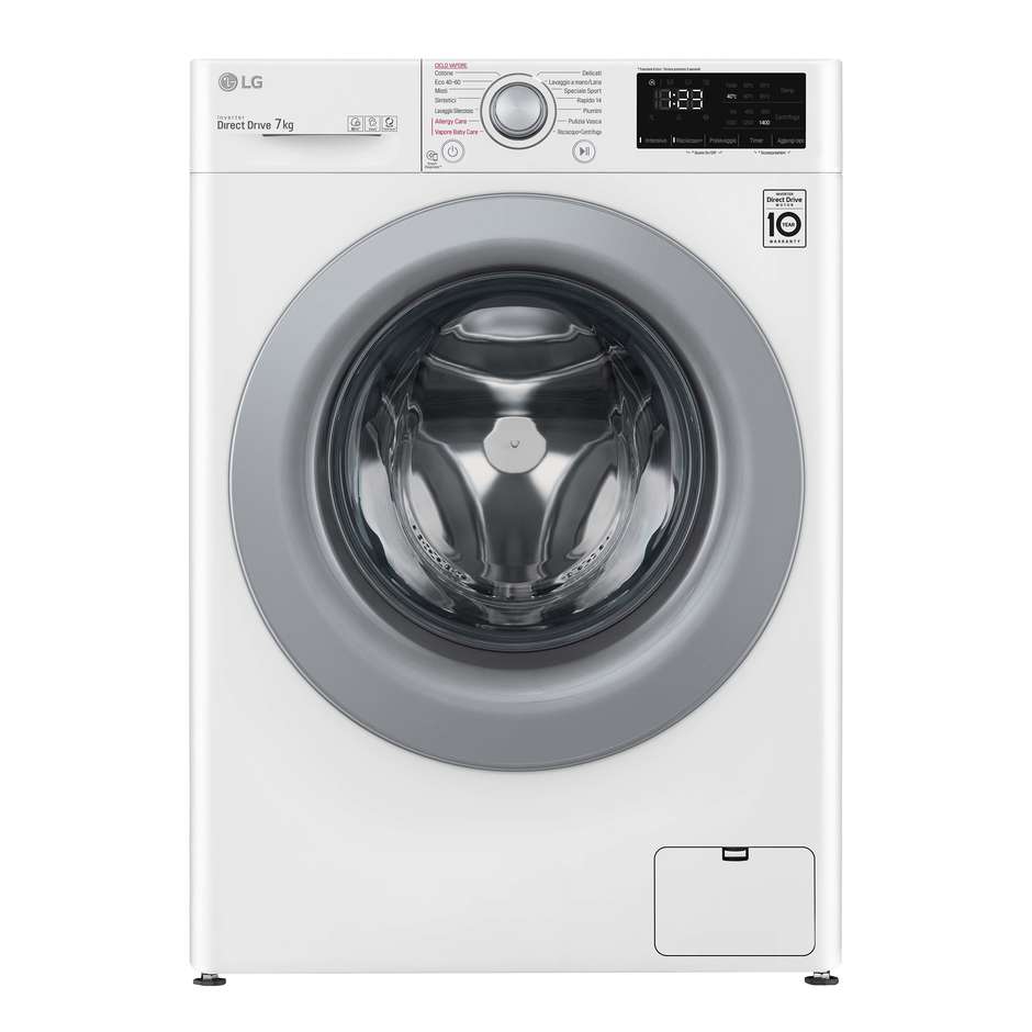 Lg F2WV3S7S4E Lavasciuga 7+5 kg 1200 Giri/min Classe D Inox / Silver