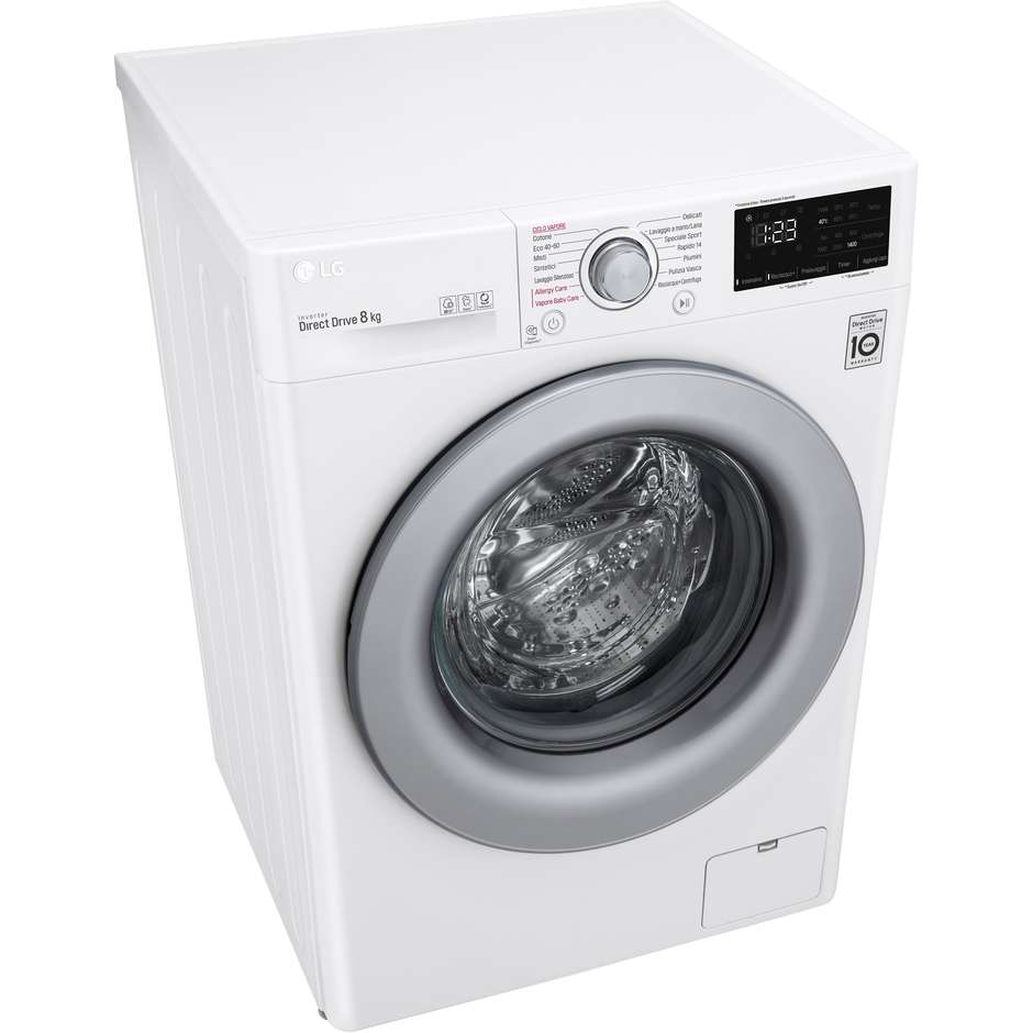 LG F2WV3S7S4E Lavatrice Carica frontale 60 cm 7 kg 1170 Giri/min Motore Inverter Vapore Classe D