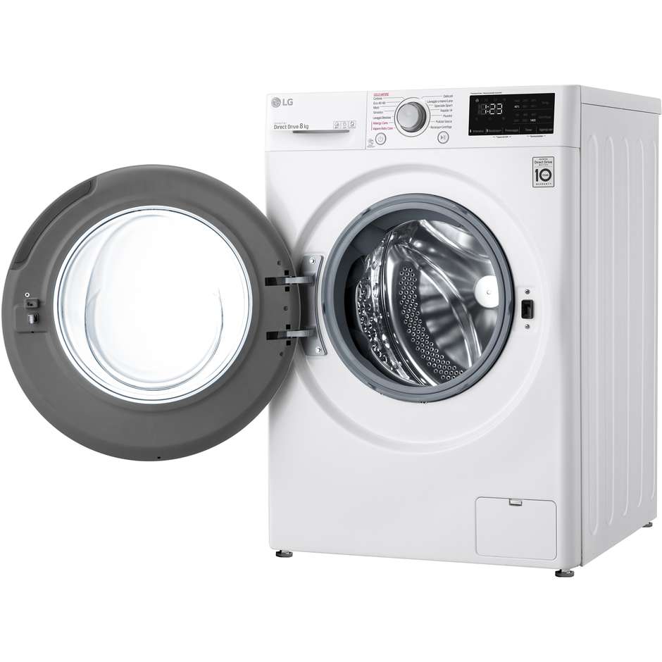 LG F2WV3S7S4E Lavatrice Carica frontale 60 cm 7 kg 1170 Giri/min Motore Inverter Vapore Classe D