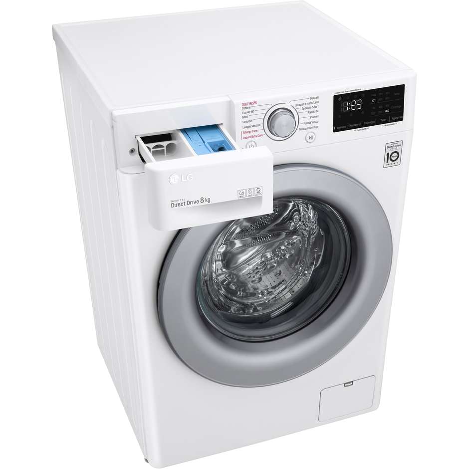 LG F2WV3S7S4E lavatrice slim 7 kg con AI DD e vapore, classe D