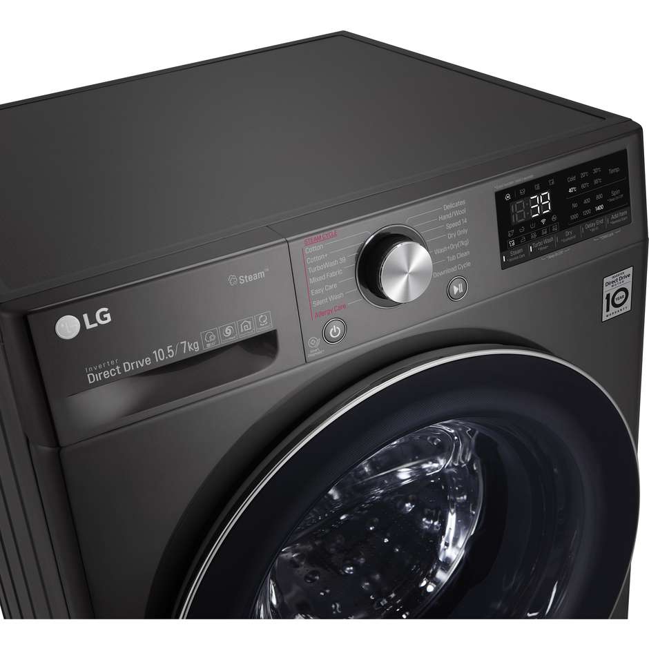 LG F4DV910H2S lavasciuga Smart Wi-Fi turbowash classe A colore nero