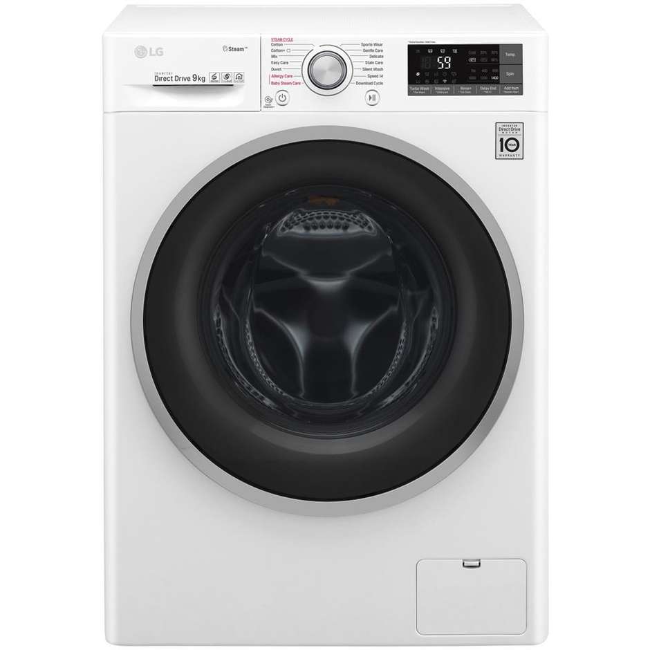 LG F4J7VY1W lavatrice carica frontale 9 Kg 1400 giri classe A+++ -30% colore bianco