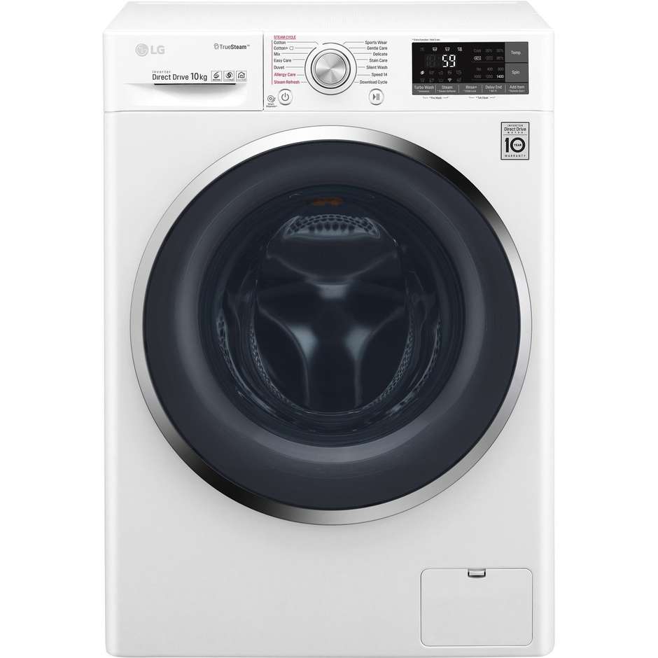 LG F4J8JS2W lavatrice carica frontale 10 Kg 1400 giri classe A+++ colore bianco