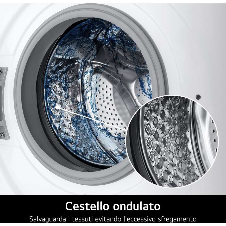 LG F4NA10S7NWK Lavatrice Carica frontale Capacita 7 Kg 1400 Giri/min Classe A Colore Bianco
