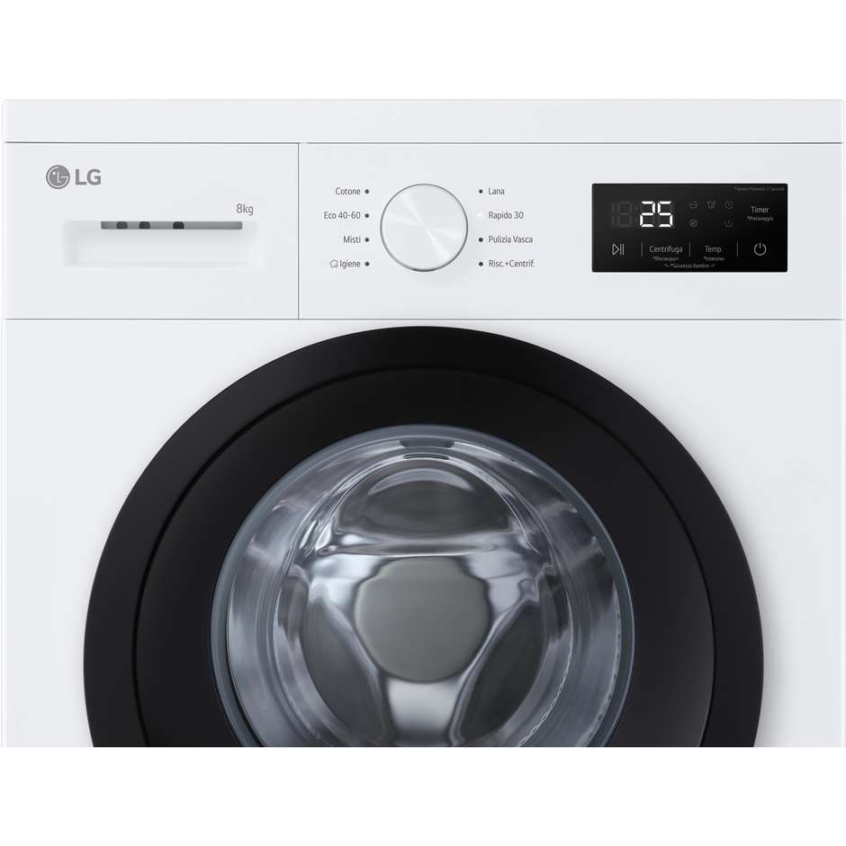 Lg F4NA10S8NWK Lavasciuga 8+5 kg 1400 Giri/min Classe A Nero