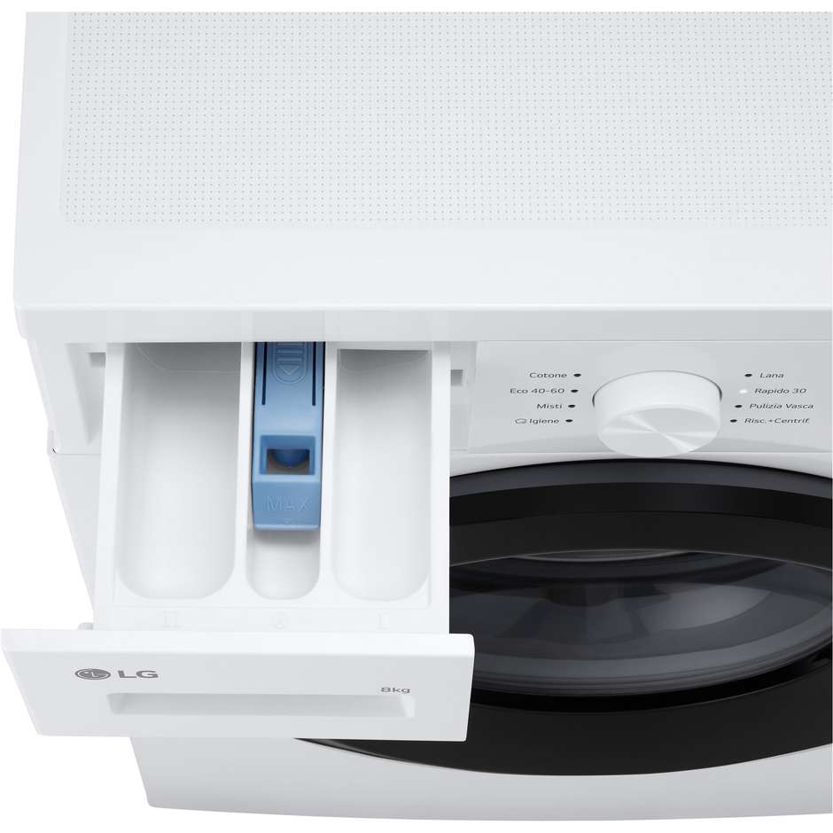 LG F4NA10S8NWK Lavatrice Carica Frontale Capacita 8 Kg 1400 Giri/min Classe A Colore Bianco