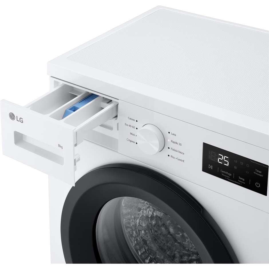 LG F4NA10S8NWK Lavatrice Carica frontale Slim 8 kg 1400 Giri/min Motore Inverter Classe A