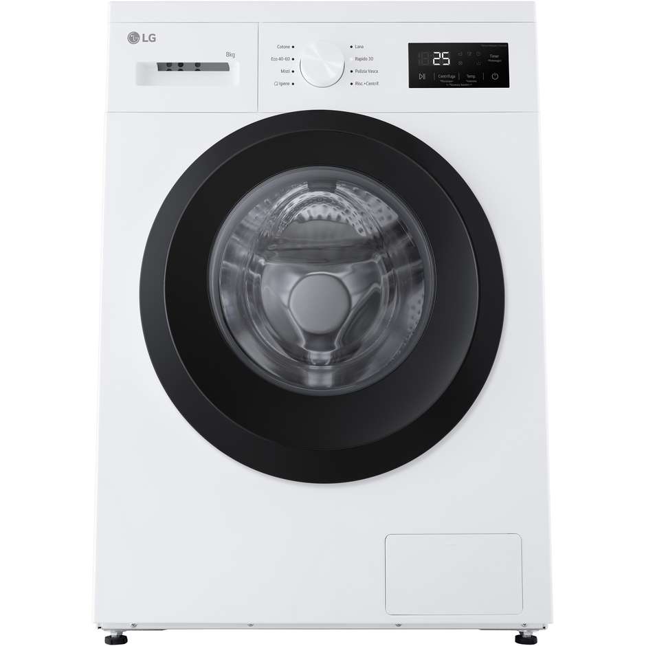 LG F4NA10S8NWK Lavatrice Carica frontale Slim 8 kg 1400 Giri/min Motore Inverter Classe A
