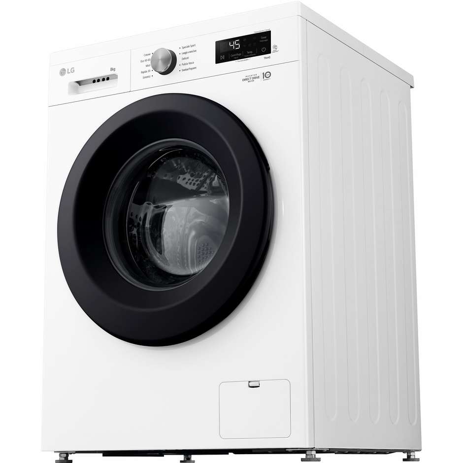 LG F4NX1008NWK lavatrice 8 kg, 1400 giri, ThinQ, classe A