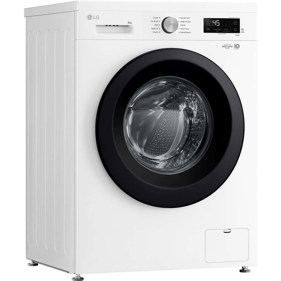 LG F4NX1008NWK Lavatrice Carica frontale 60 cm 8 kg 1400 Giri/min Motore Inverter Vapore Classe A