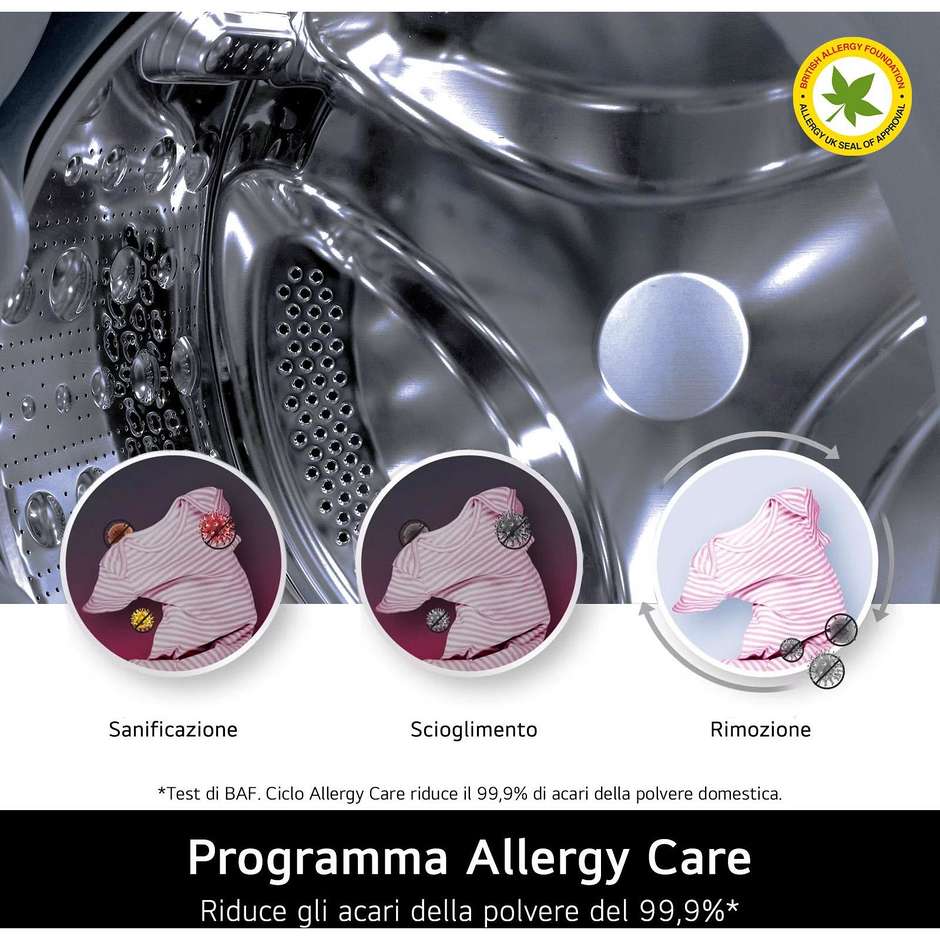 LG F4NX1008NWK Lavatrice Carica Frontale Capacita 8 Kg 1400 Giri/min Classe A Colore Bianco