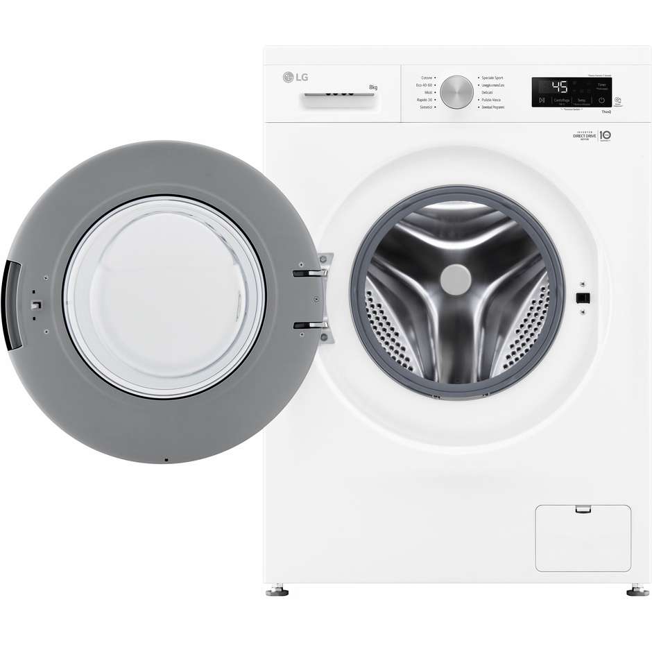 LG F4NX1008NWK Lavatrice Carica Frontale Capacita 8 Kg 1400 Giri/min Classe A Colore Bianco