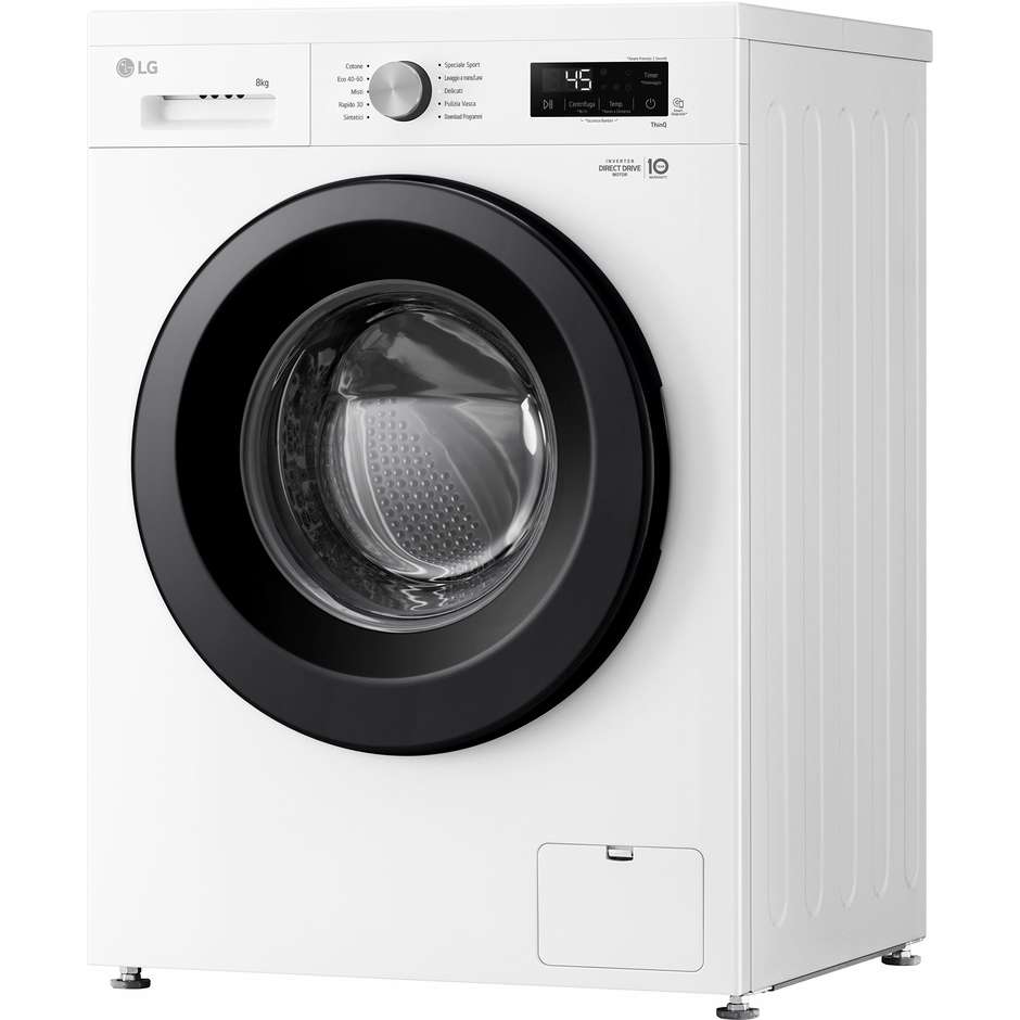 LG F4NX1008NWK Lavatrice Carica Frontale Capacita 8 Kg 1400 Giri/min Classe A Colore Bianco