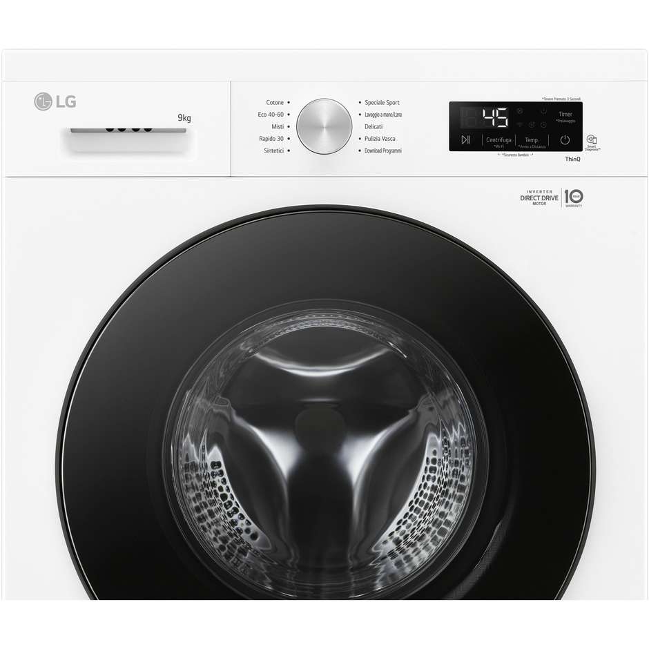 Lg F4NX1009NWB Lavasciuga 9+5 kg 1400 Giri/min Classe A Nero