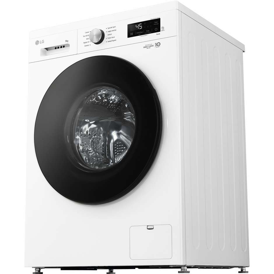 LG F4NX1009NWB Lavatrice Carica frontale 60 cm 9 kg 1400 Giri/min Motore Inverter Vapore Classe A