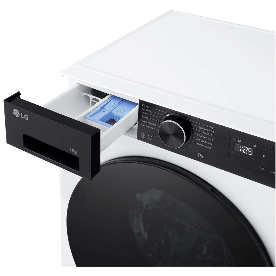 LG F4NX5011TKB lavatrice 11 kg, 1400 giri/min, AI DD, Wi-Fi, classe A