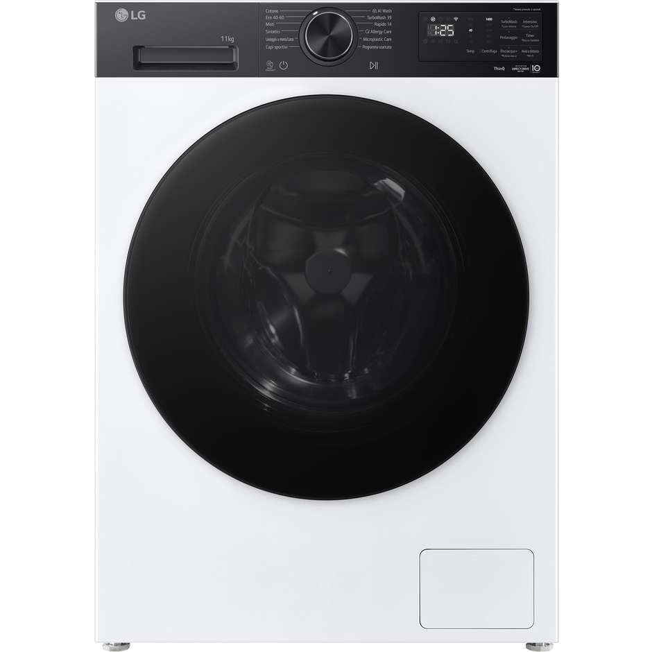 LG F4NX5011TKB Lavatrice Carica frontale 60 cm 11 kg 1400 Giri/min Motore Inverter Vapore Classe A
