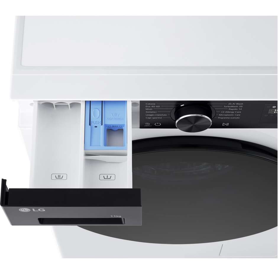 LG F4NX5011TKB Lavatrice Carica frontale 60 cm 11 kg 1400 Giri/min Motore Inverter Vapore Classe A