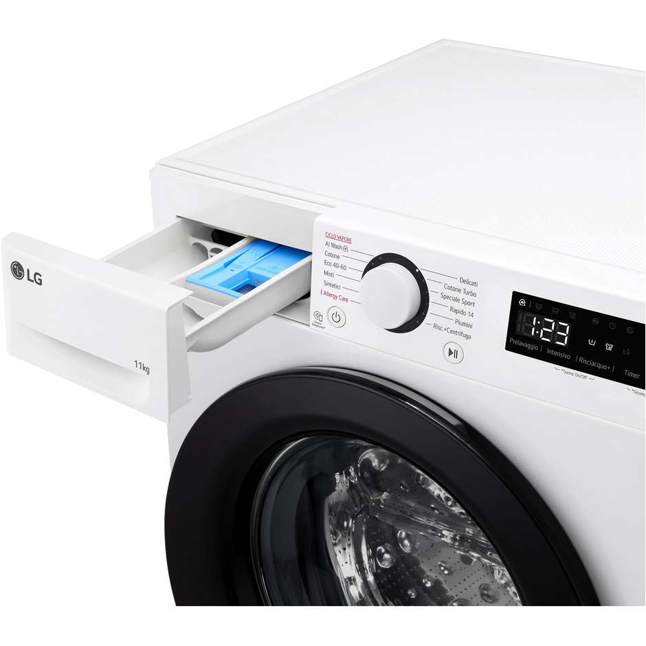 LG F4R3011NSWB Lavatrice Carica frontale 60 cm 11 kg 1400 Giri/min Motore Inverter Vapore Classe A