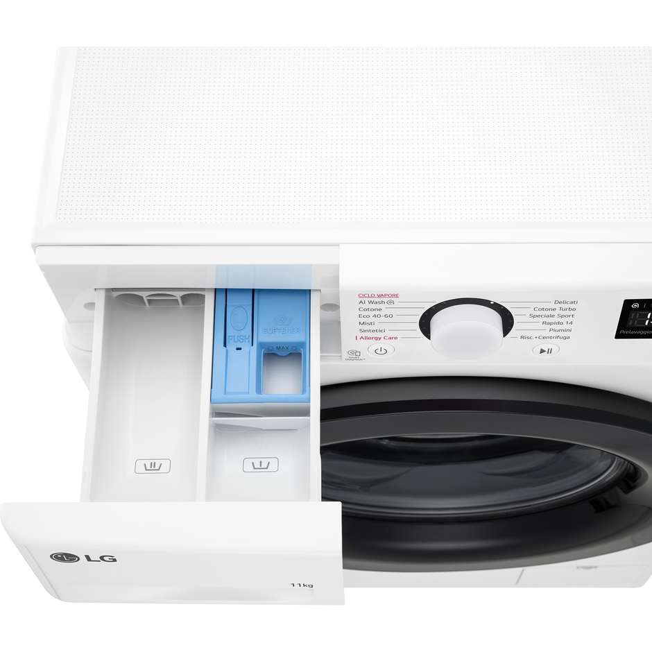 LG F4R3011NSWB Lavatrice Carica frontale 60 cm 11 kg 1400 Giri/min Motore Inverter Vapore Classe A