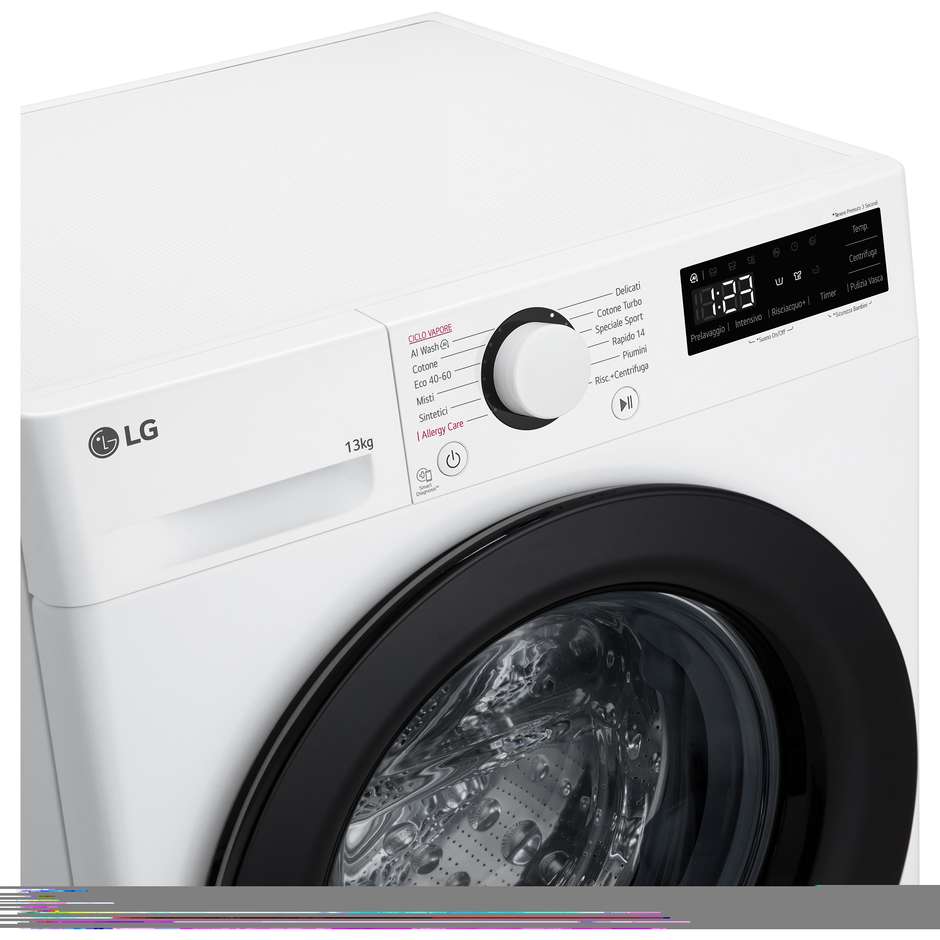 LG F4R3013NSWB lavatrice 13 kg 1400 giri classe A bianca con AI DD e vapore
