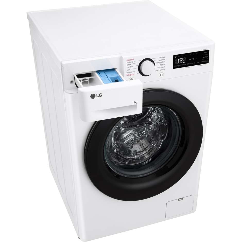 LG F4R3013NSWB lavatrice 13 kg 1400 giri classe A bianca con AI DD e vapore