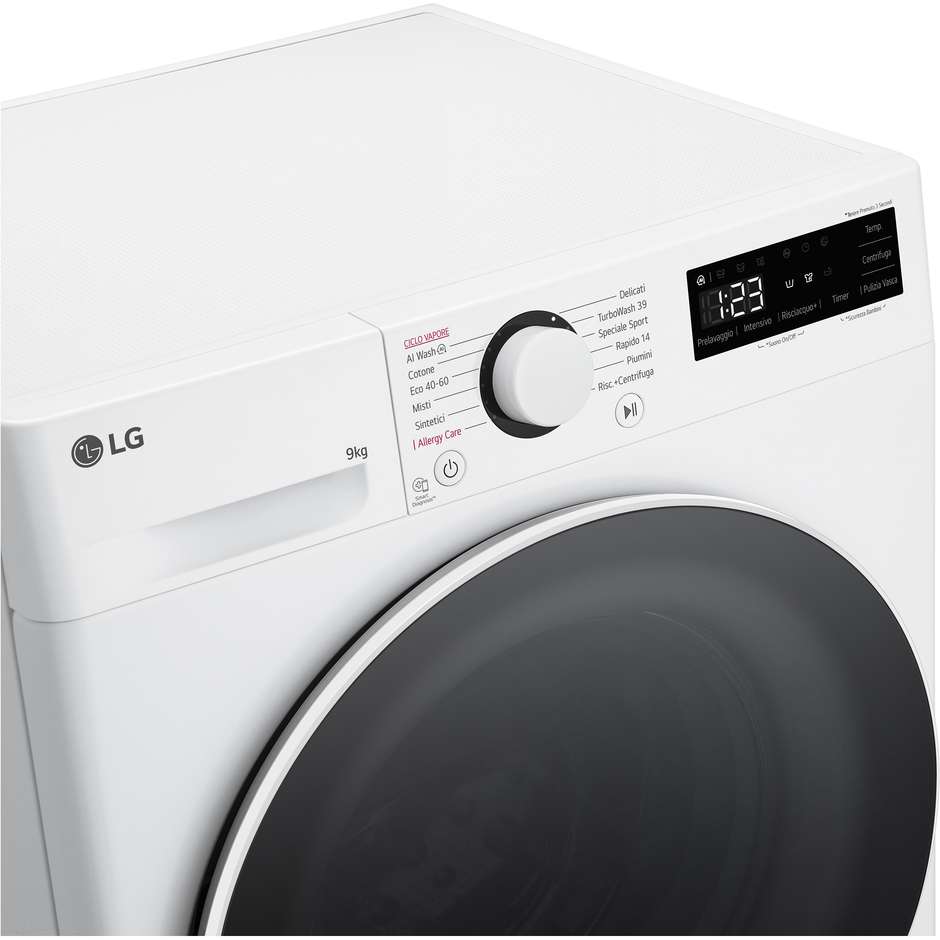 LG F4R5009TSWW Lavatrice Carica Frontale Capacita 9 Kg 1400 Giri/min Classe A Colore Bianco