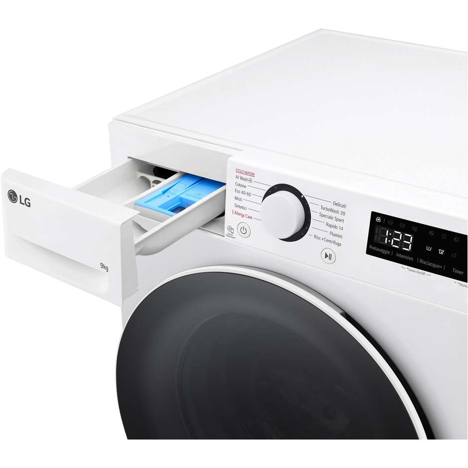 LG F4R5009TSWW Lavatrice Carica Frontale Capacita 9 Kg 1400 Giri/min Classe A Colore Bianco