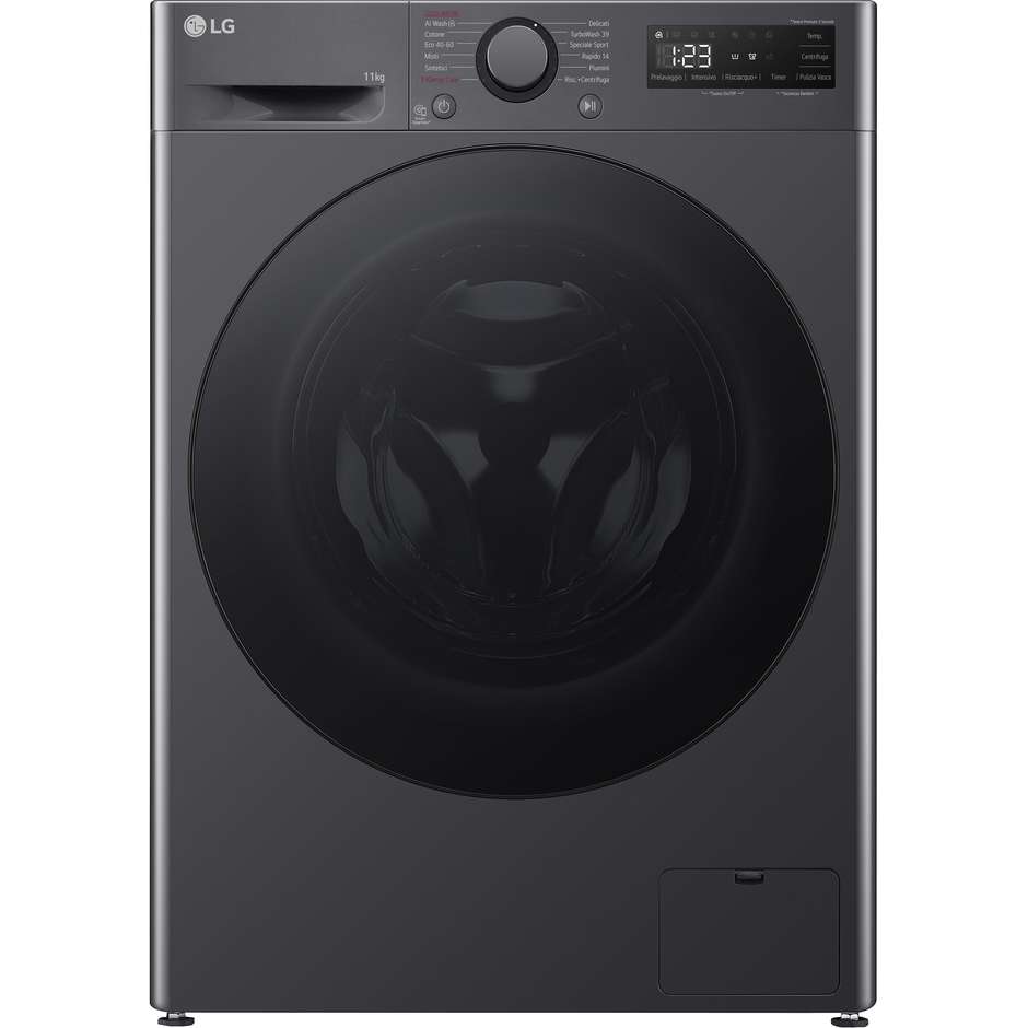 LG F4R5011TSMB lavatrice 11 kg, 1400 giri, TurboWash 360, classe A