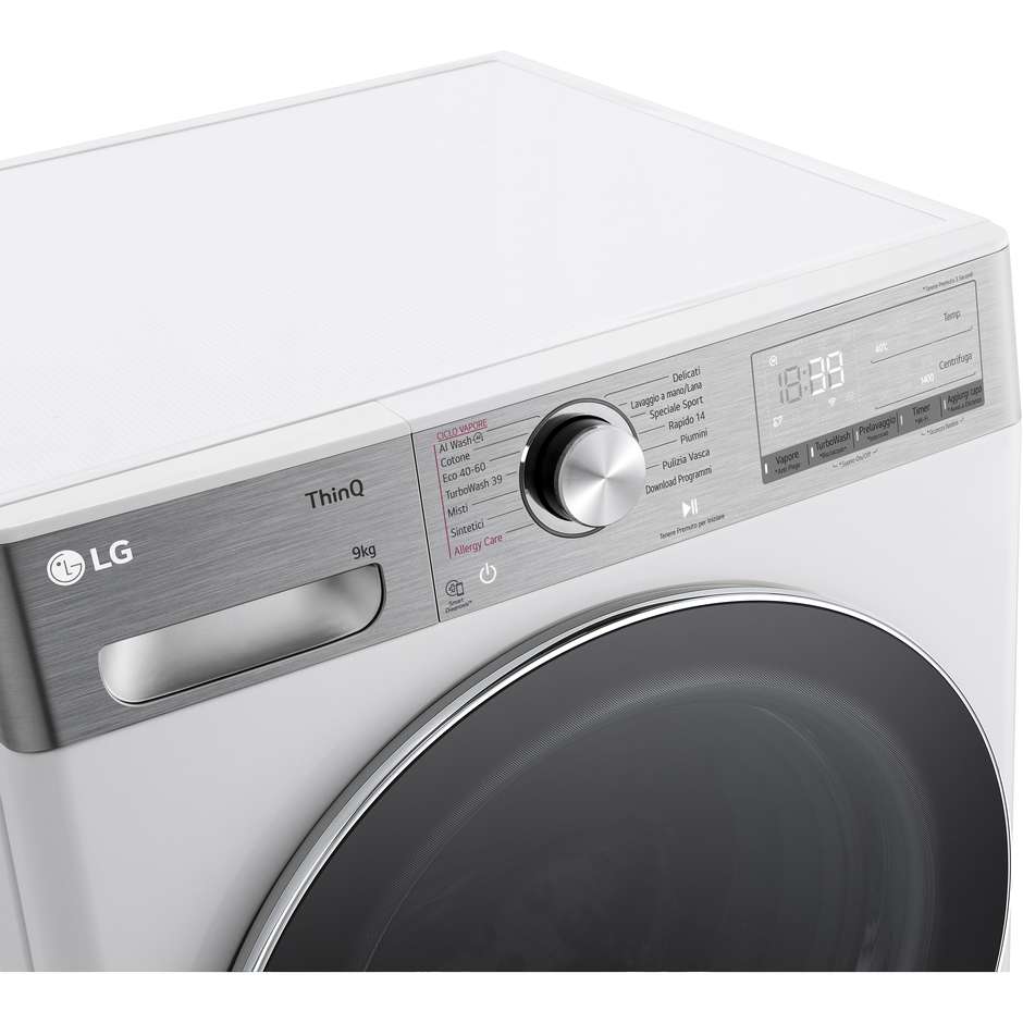 Lg F4R9009TPWC Lavasciuga 9+5 kg 1400 Giri/min Classe A Inox / Silver