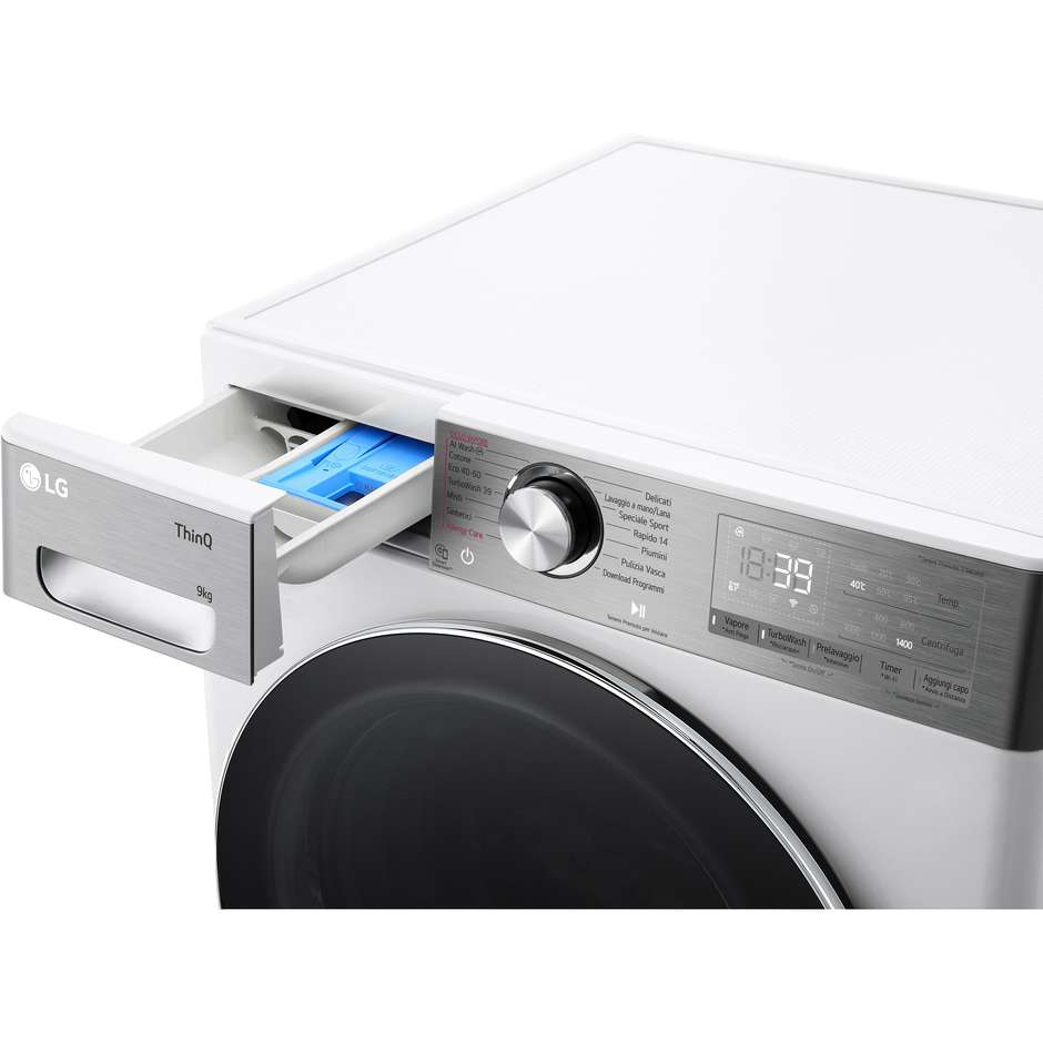 LG F4R9009TPWC Lavatrice Carica frontale 60 cm 9 kg 1400 Giri/min Motore Inverter Vapore Classe A