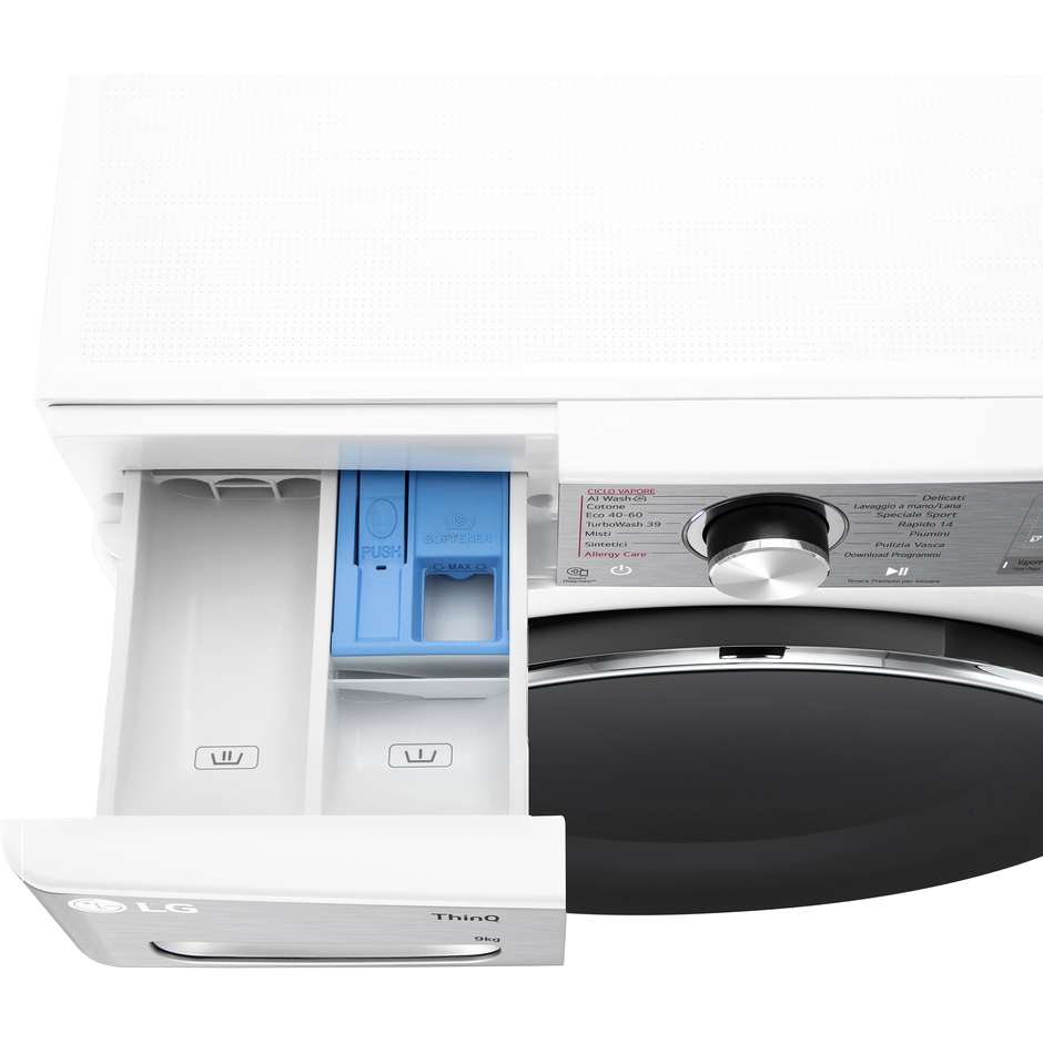 LG F4R9009TPWC Lavatrice Carica frontale 60 cm 9 kg 1400 Giri/min Motore Inverter Vapore Classe A