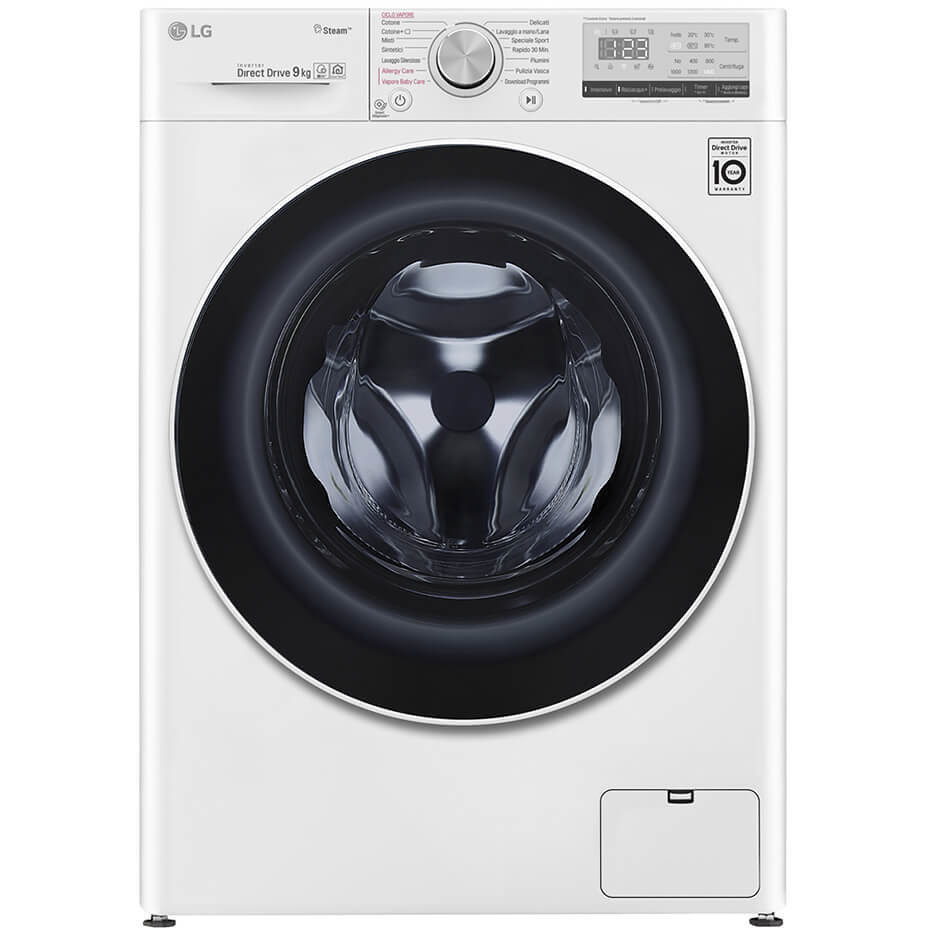 LG F4WV409S0E Lavatrice carica frontale 9 Kg 1360 giri classe A+++-30% funzione vapore Wifi colore bianco