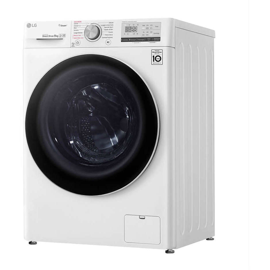 LG F4WV409S0E Lavatrice carica frontale 9 Kg 1360 giri classe A+++-30% funzione vapore Wifi colore bianco